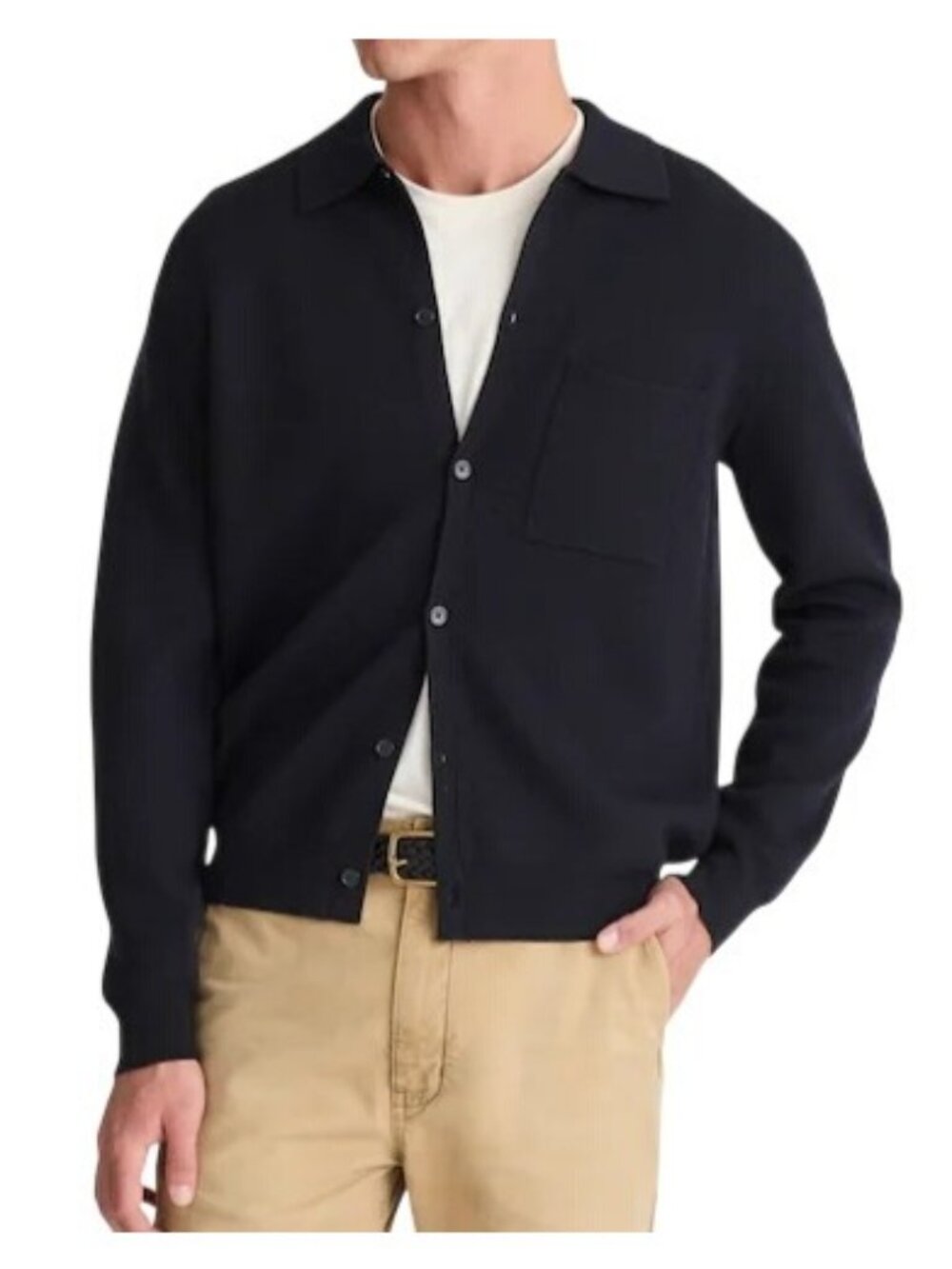 Madewell Mens Collared Cardigan in Merino Wool~Size XXL~Dark Indigo NWT L4 20